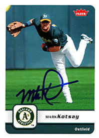 Mark Kotsay Autographed / Signed 2006 Fleer Baseball Card