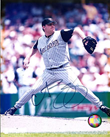 Curt Schilling Autographed / Signed Pitching 8x10 Photo