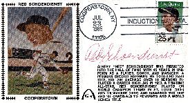Red Schoendienst Autographed / Signed 1989 Gateway's First Day Cover Letter Baseball Cache