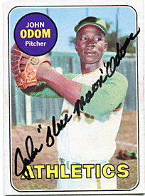 John Odom Autographed/Signed 1969 Topps Card