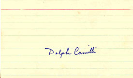 Dolph Camilli Autographed / Signed 3x5 Card