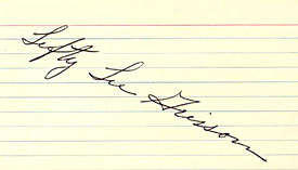 Lefty Leo Grissom Autographed / Signed 3x5 Card