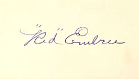 Charles Red Embree Autographed / Signed 3x5 Card