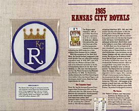 1985 Kanasa City Royals Patch on Commemorative Card