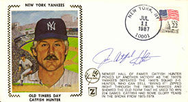 Jim Hunter New York Yankees Old Timers Day Cache Autographed / Signed