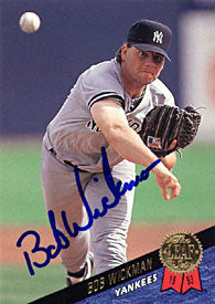 Bob Wickman Autographed / Signed Leaf 1993 Card #424 New York Yankees