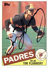 Tim Flannery Autographed / Signed 1985 Topps #182 Card - San Diego Padres