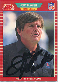 Jerry Glanville Autographed/Signed 1989 Pro Set Card