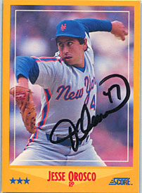 Jesse Orosco Autographed/Signed 1988 Score Card