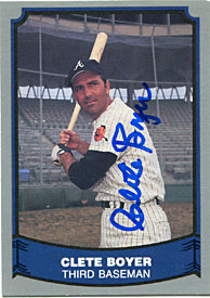 Clete Boyer Autographed/Signed 1988 Pacific Trading Card