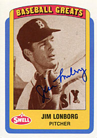 Jim Lonborg Autographed/Signed 1990 Swell Card