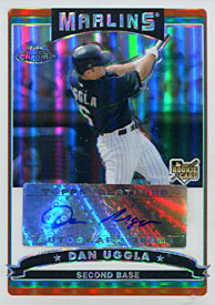 Dan Uggla Autographed / Signed 2006 Topps Chrome Rookie Refractor Card