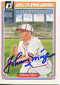 Johnny Mize Autographed/Signed 1983 Donruss Card
