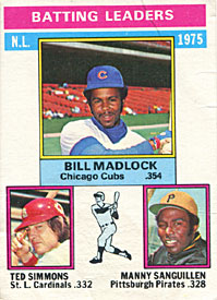 Sanguillen / Madlock / Simmons Unsigned 1976 Topps No.151 Pirates Baseball Card