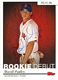David Pauley Autographed / Signed 2006 Topps Boston Red Soxs Baseball Rookie Card