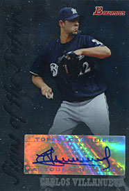 Carlos Villanueva Autographed / Signed 2007 Topps Bowman SOF-CV Baseball Card