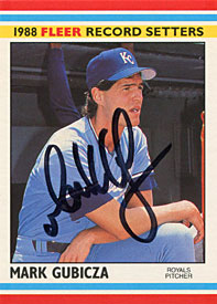 Mark Gubicza Autographed / Signed 1988 FLeer Baseball Card
