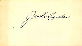 Jocko Conlan Autographed / Signed 3x5 Card Hall of Fame Umpire