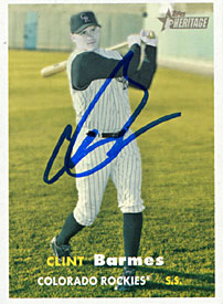 Clint Barnes Autographed / Signed 2006 Topps No.446 Colorado Rockies Baseball Card