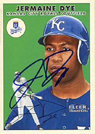 Jermaine Dye Autographed / Signed 2000 Fleer No.415 Kansas City Royals Baseball Card