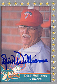 Dick Williams Autographed / Signed 1990 Pacific No.166 Baseball Card
