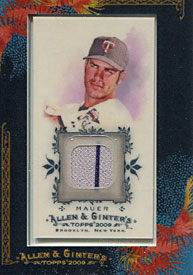 Joe Mauer Unsigned 2009 Topps AGR-JM Baseball Card