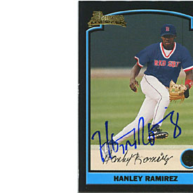 Hanley Ramirez Autographed/Signed 2003 Bowman 1st Year Card