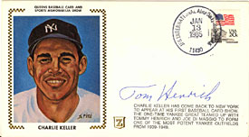 Tom Henrich Autographed / Signed Charlie Keller Queens Baseball Card & Sports Memorabilia Show Cache