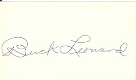 Buck Leonard Autographed / Signed 3x5 Card