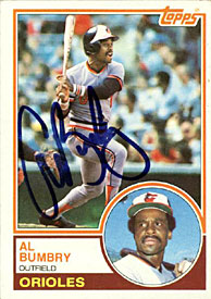 Al Bumbry Autographed / Signed Topps 1983 Card #655 Baltimore Orioles