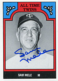 Sam Mele Autographed/Signed Card