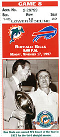 Miami Dolphins vs. Buffalo Bills november 17 1997 Ticket