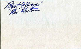 Wes Westrum Autographed / Signed 3x5 Card