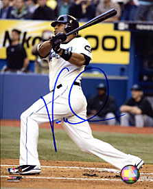Vernon Wells Autographed / Signed Hitting 8x10 Photo
