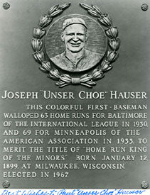 Joseph Unser Choe Hauser Autographed / Signed HOF 8x10 Photo