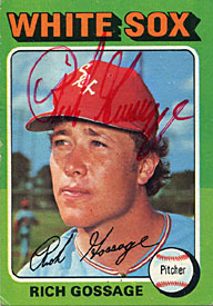 Rich Gossage Autographed / Signed 1975 Topps No.554 Baseball Card