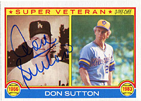 Don Sutton Autographed/Signed 1983 O-Pee-Chee Card