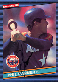 Phil Garner Autographed / Signed 1986 Donruss No.527 Houston Astros Baseball Card