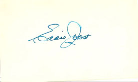 Eddie Joost Autographed / Signed 3x5 Card