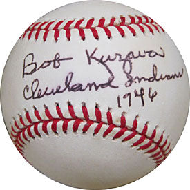 Bob Kuzava Cleveland Indians 1946 Autographed / Signed Baseball