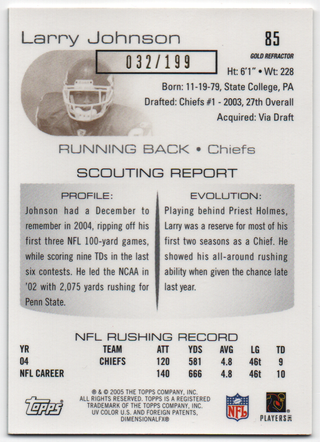 Larry Johnson 2005 Topps Draft Picks Rookie Card
