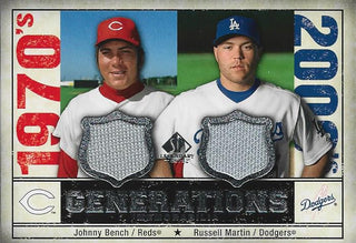 Johnny Bench/ Russell Martin SP Legendary Cuts Upper Deck Jersey Card