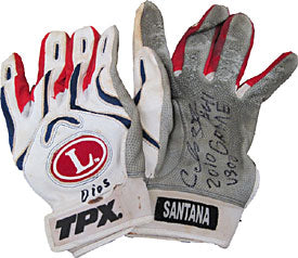 Carlos Santana Autographed/Signed Game Used Batting Glove
