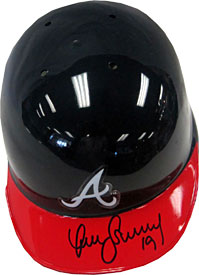 Yunel Escobar Autographed / Signed Atlanta Braves Mini Helmet