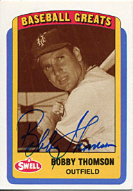 Bobby Thomson Autographed/Signed 1990 Swell Card