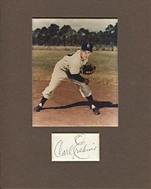 Carl Erskine Autographed / Signed 3x5 w/ Unsigned 5x7 Photo in Matte