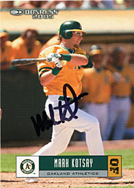 Mark Kotsay Autographed / Signed 2005 Donruss Baseball Card