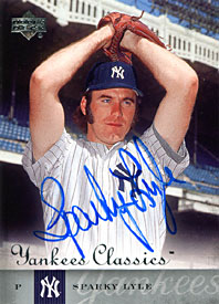 Sparky Lyle Autographed / Signed 2004 UpperDeck No.60 New York Yankees Baseball Card