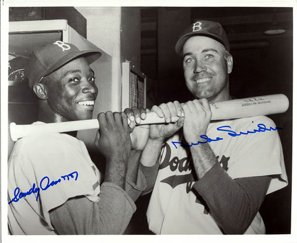 Sandy Amoros & Duke Snider Autographed / Signed Brooklyn Dodgers 8x10 Photo