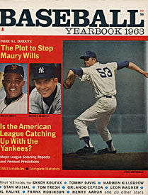 Willie Mays / Mickey Mantle / Don Drysdale Unsigned 1963 Baseball Yearbook Cover Magazine